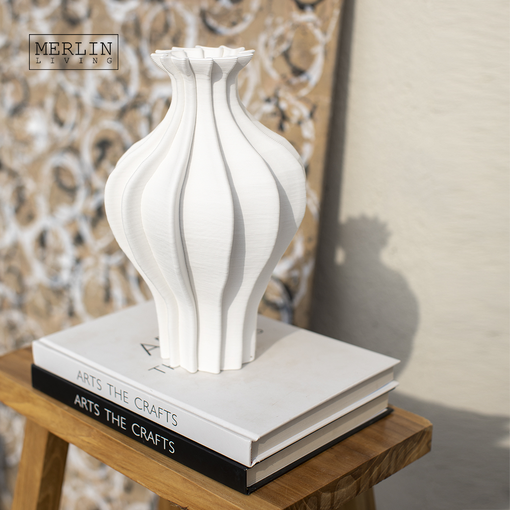 Best Merlin Living 3D Printing Vase Sharp Surface Ceramic Nordic Vase