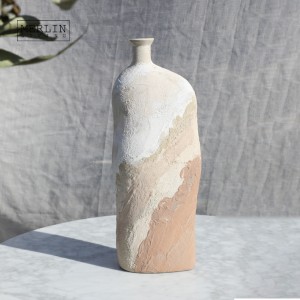 Hand Painting Sunset Ocean Abstract Ceramic Flower Vase (8)