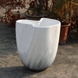 Hand Painting Unique Shape Black White Home Flower Vase (4)