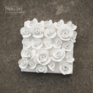 Handmade Board Flower Bud Pattern Ceramic Wall Art Decor (6)